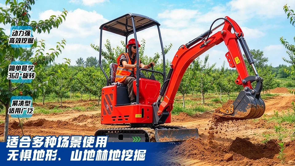 小型微挖助力果园建设：山地林地开挖整地施工利器